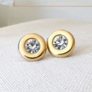 Vintage KJL for Avon Crystal Stud Earrings